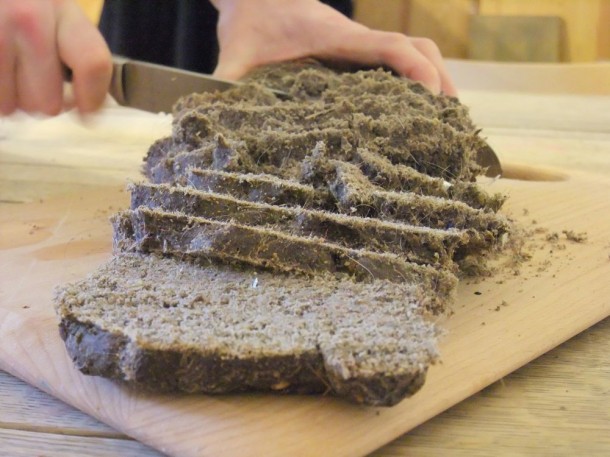 cutting dust bread